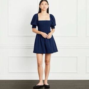 Hill House Midnight Blue Puff Sleeve Dress